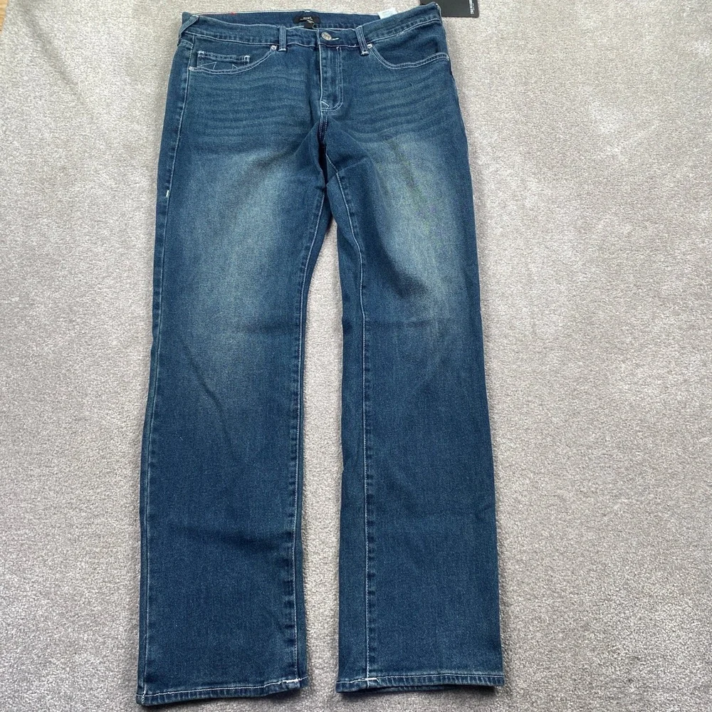 True Religion Ricky Relaxed Straight Jeans Mens 36 Blue Dark Woodland Wash NWT
